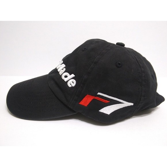 TaylorMade R7 Golf Hat Performance Strap Back Hat Cap Black White Red Adjustable - Picture 2 of 7